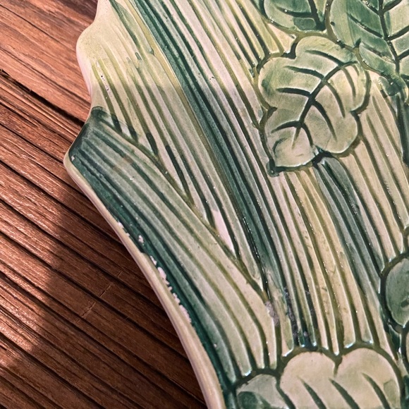 Vintage Italian Majalico Celery Trivet Decorative Plaque by Ceramiche Leonardo - Picture 12 of 12